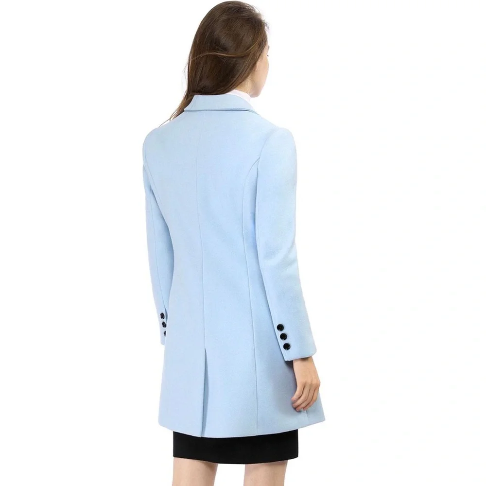 Blue Double Breasted Winter Overcoat NWOT XL - Picture 4 of 10